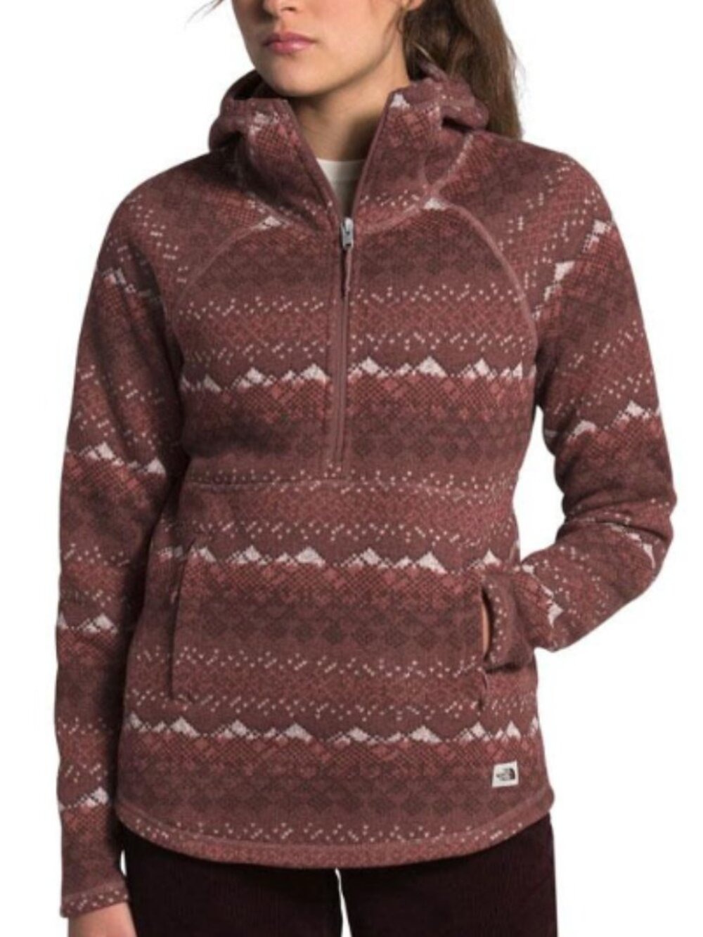 The North Face Women's Printed Crescent Hooded Pullover Fleece Top Size M